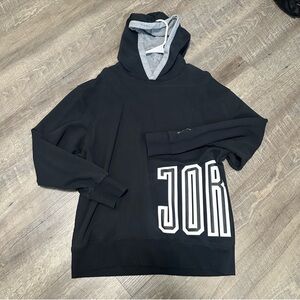 Jordan Black Hoodie with White and Gray Accents
